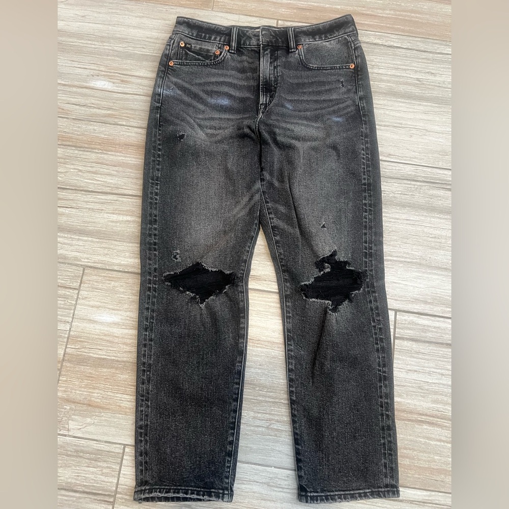 American Eagle Ae77 Black Premium Mom Jeans